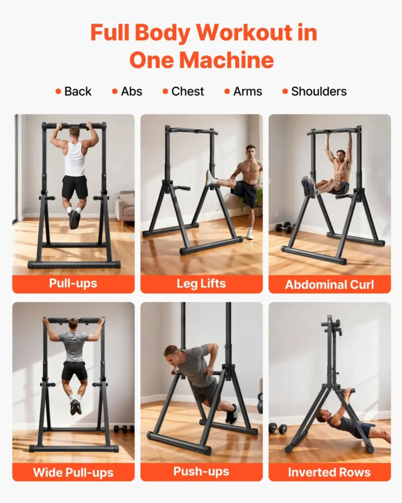 VEVOR Pull Up Bar, 330LBS Capacity Portable Pullup Bar Station, Pullup Bars Free Standing with Triangular