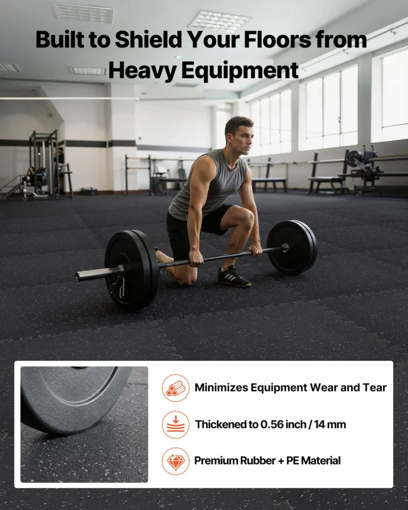 VEVOR Puzzle Exercise Mat, 24 PCS Fitness Equipment Mats, 24 x 24 x 0.56 in, High-Density EVA Foam Mats Set