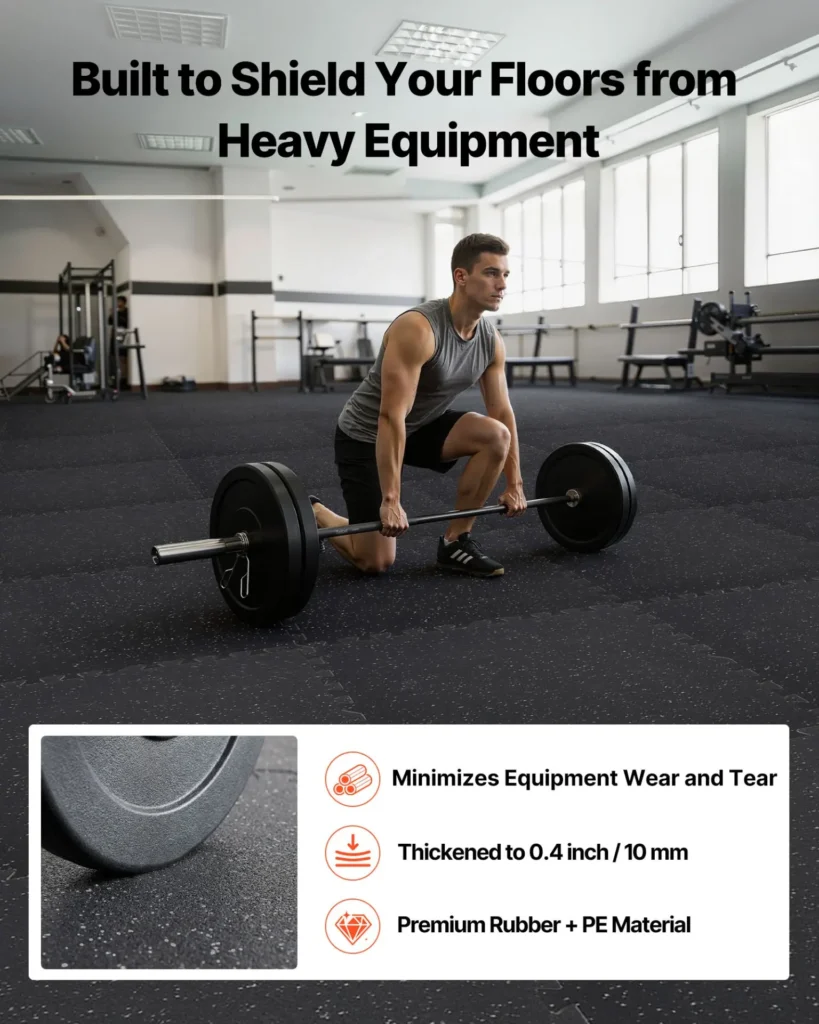 VEVOR Puzzle Exercise Mat, 24 PCS Fitness Equipment Mats, 24 x 24 x 0.4 in, High-Density EVA Foam Mats Set