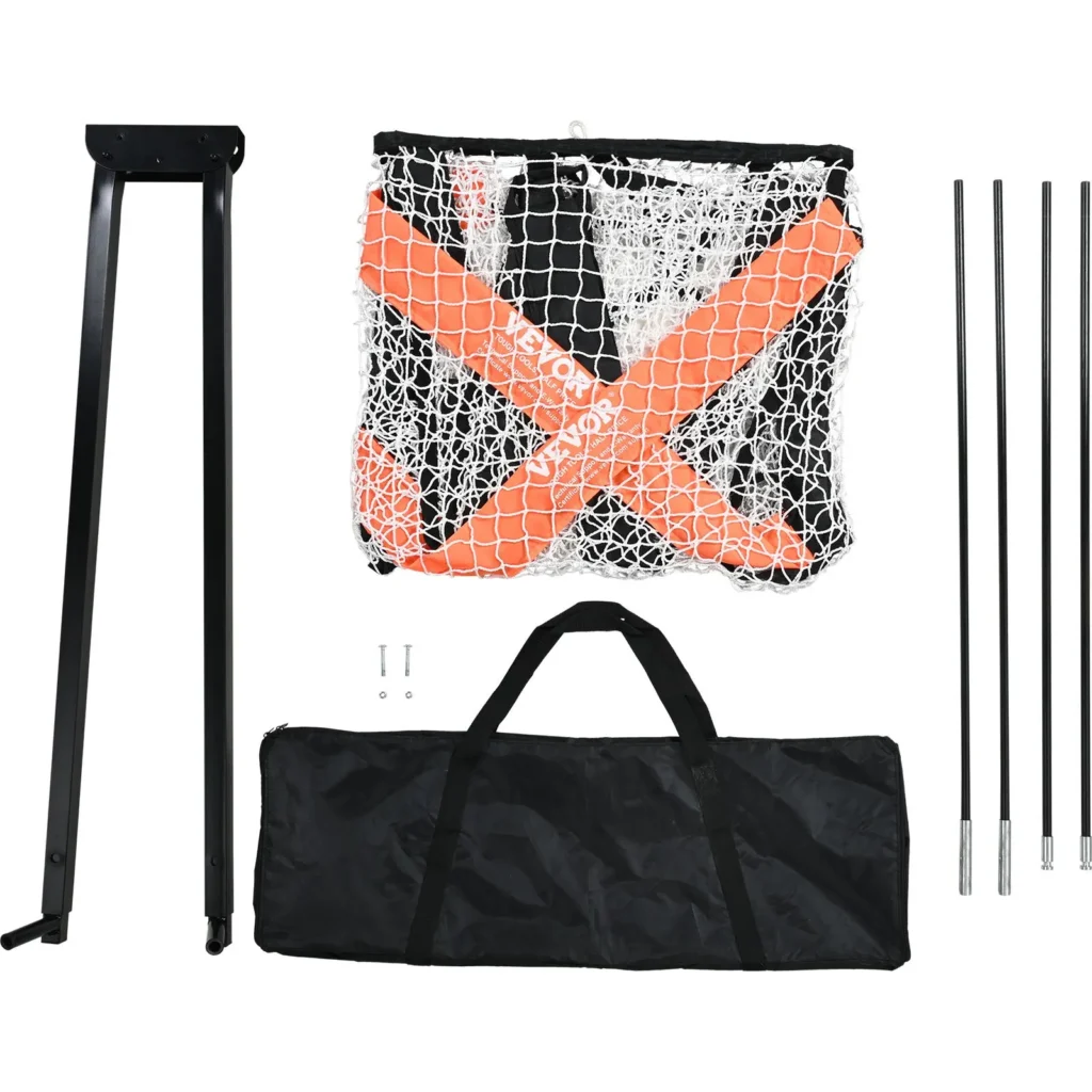 VEVOR Lacrosse Goal, 6' x 6' Lacrosse Net, Portable Lacrosse Goal with Carry Bag, Fiberglass Rod