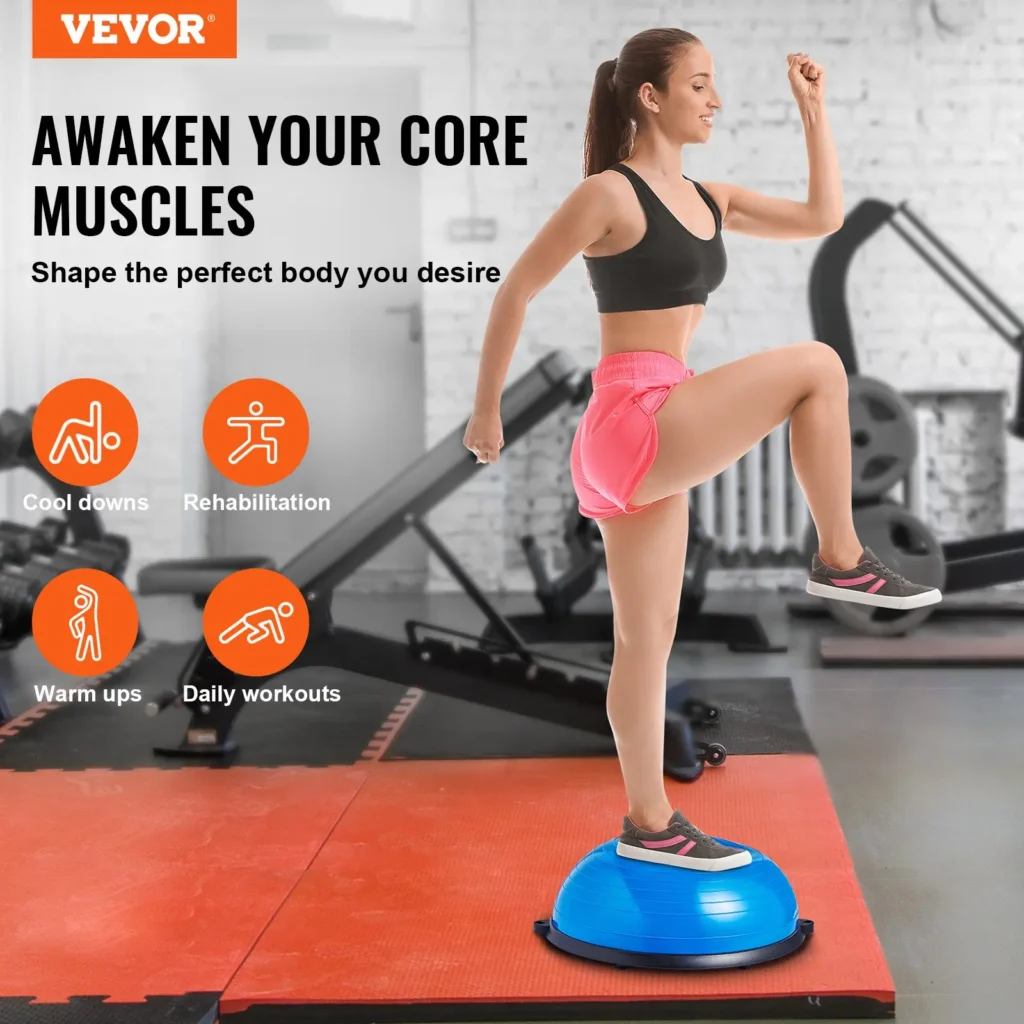 VEVOR Half Exercise Ball Trainer, 23 inch Balance Ball Trainer, 660lbs Capacity Stability Ball, Yoga Ball with