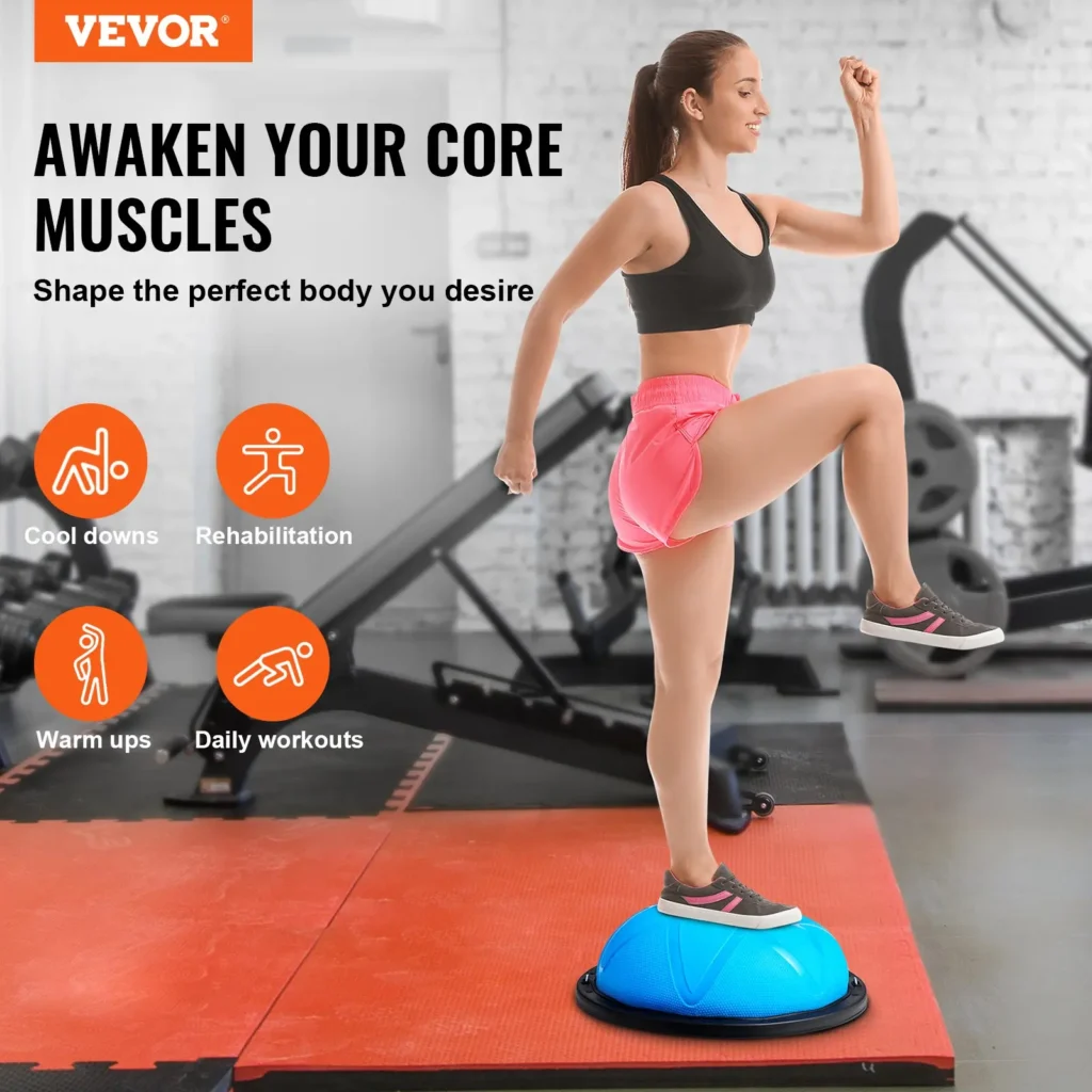 VEVOR Half Exercise Ball Trainer, 23 inch Balance Ball Trainer, 660 lbs Capacity Stability Ball, Yoga Ball with