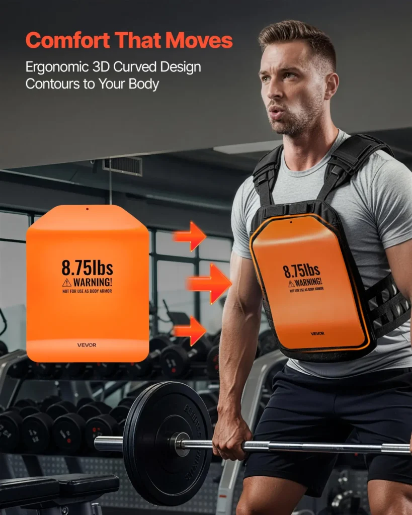 VEVOR Curved Weight Vest Plates, 8.75 LB Pairs, Premium Steel Tactical Weighted Plates for Vest, Ergonomic Design