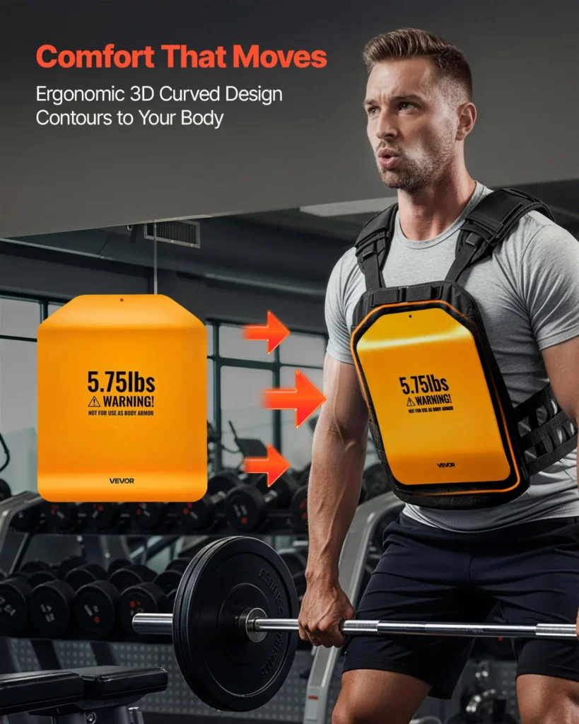 VEVOR Curved Weight Vest Plates, 5.75 LB Pairs, Premium Steel Tactical Weighted Plates for Vest, Ergonomic Design