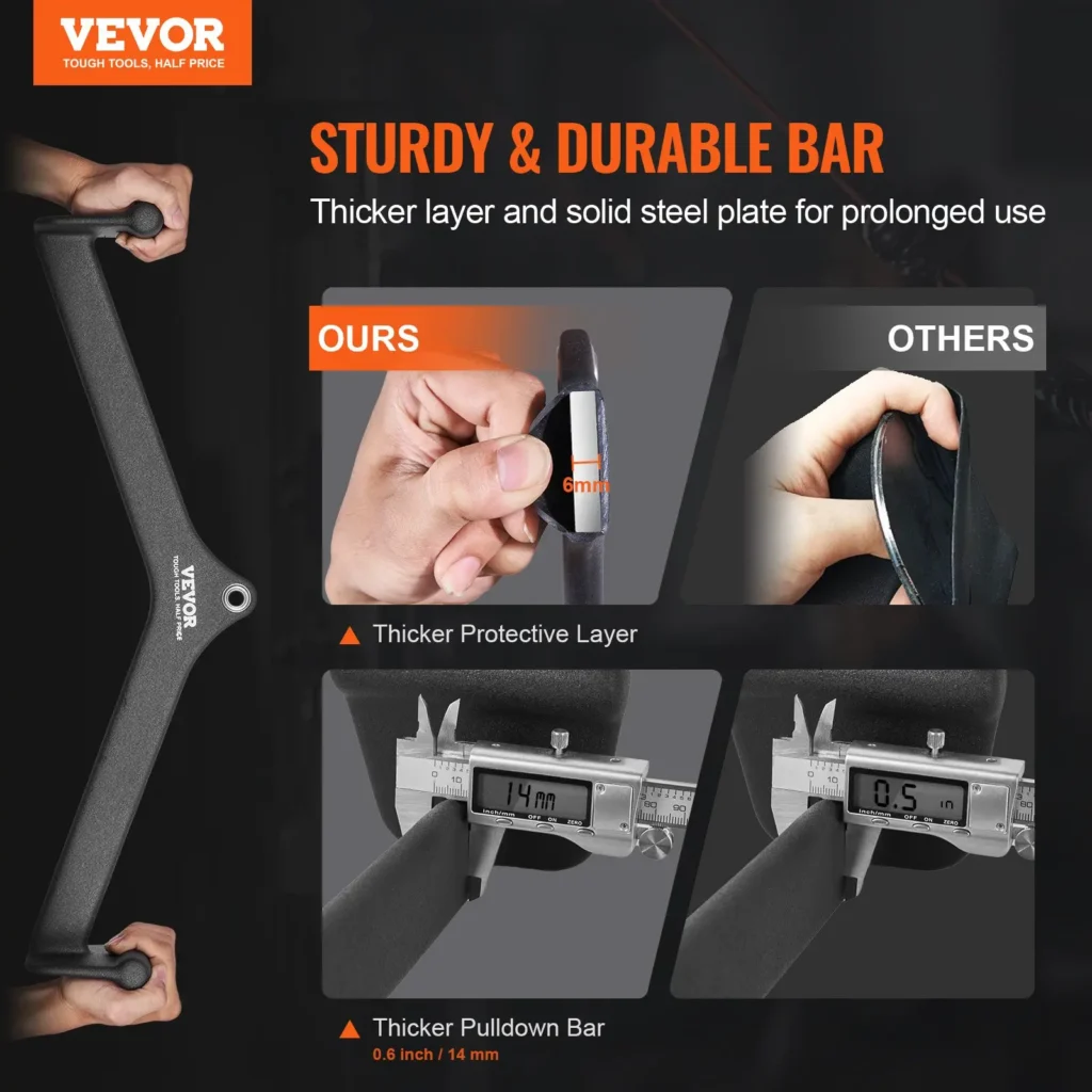 VEVOR LAT Pulldown Attachment, Cable Machine Rowing V-bar Attachment, Tricep Pull Down Bar, Back Strength Training