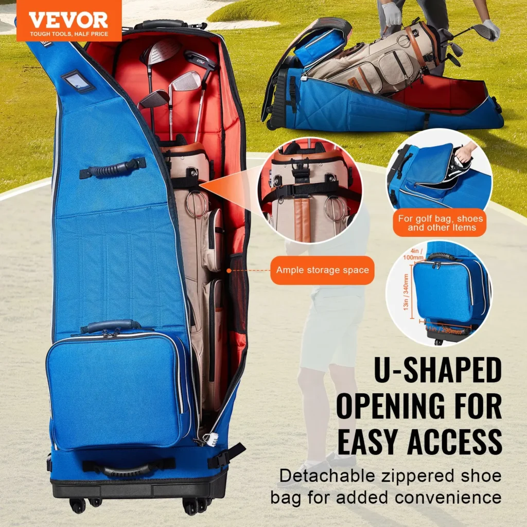 VEVOR Golf Travel Bag, Outdoors Soft-Sided Golf Travel Cover, Heavy Duty 1200D Polyester Oxford Wear-Resistant