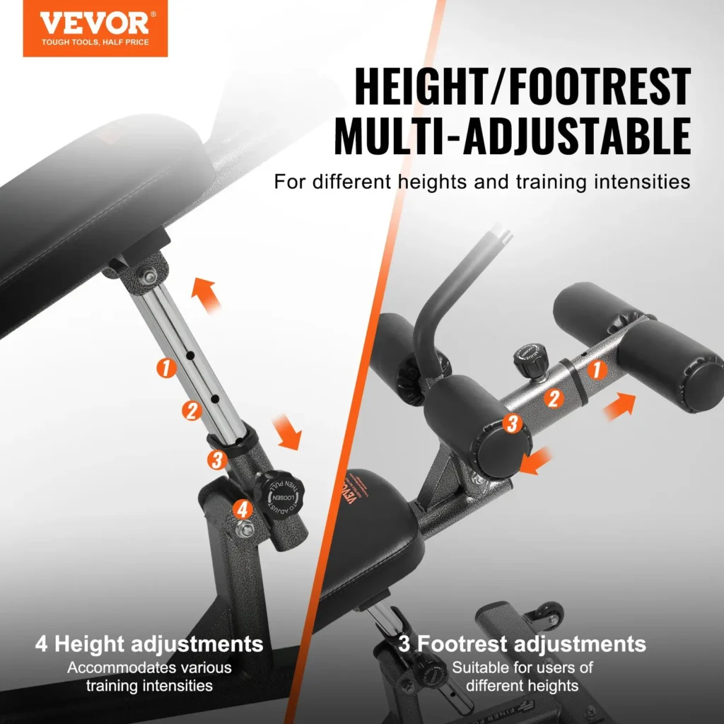 VEVOR Weight Bench, Adjustable Strength Training Bench, Press Bench for Full Body Workout, 1000 LBS Multi-Purpose