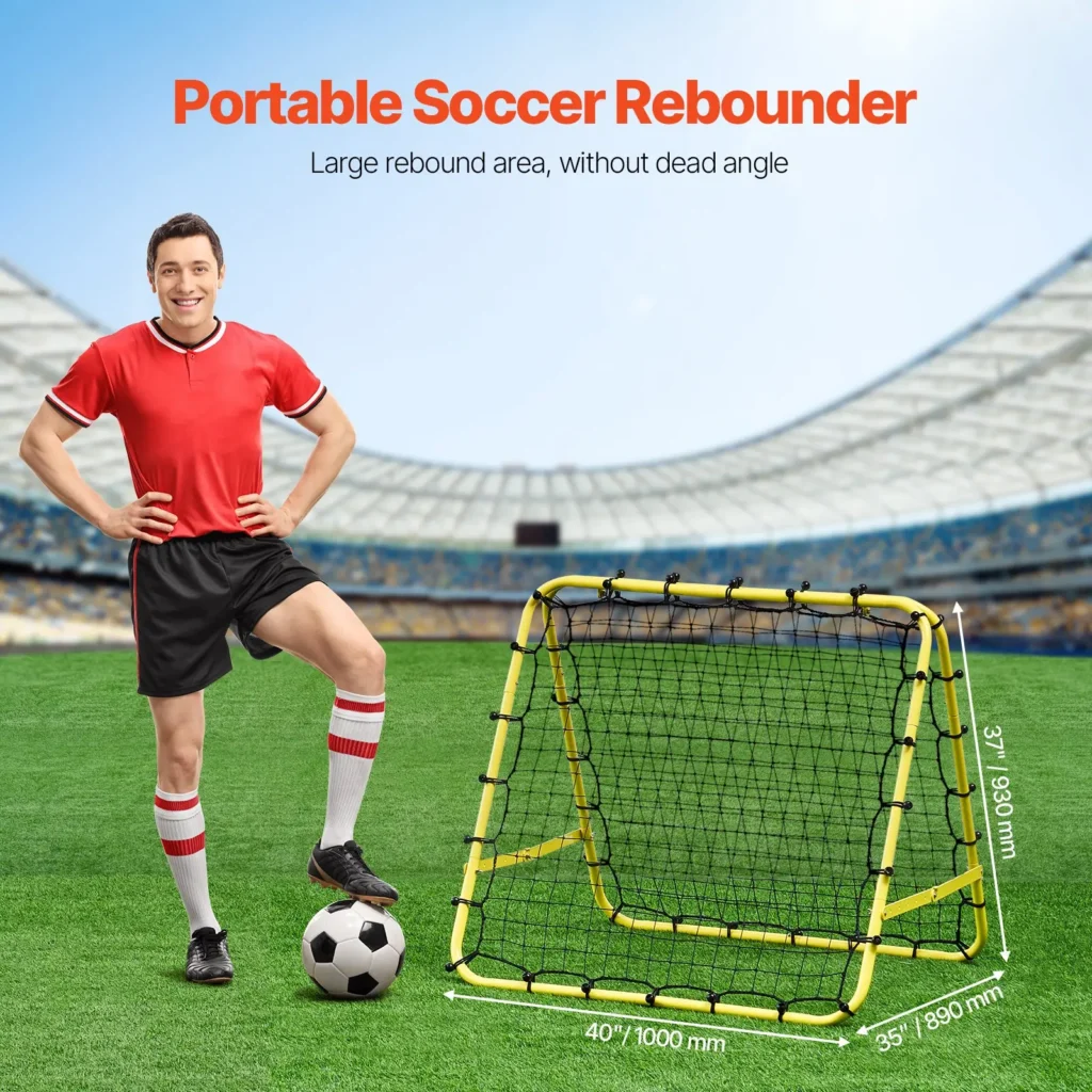 VEVOR Soccer Rebounder Rebound Net, 40x35x37 Portable Football Training Gifts, Fully