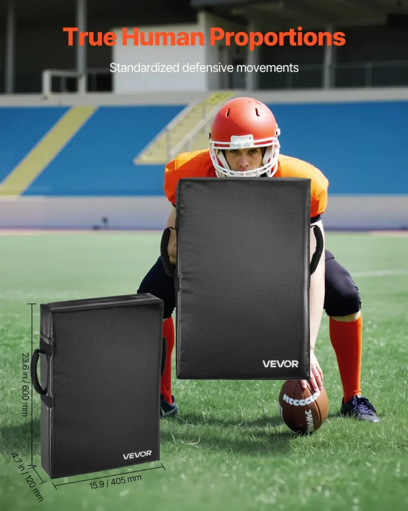 VEVOR Football Blocking Dummy, 24x16 in Blocking Pads, Kick Shield Pad with Handles, High-Density Sponge