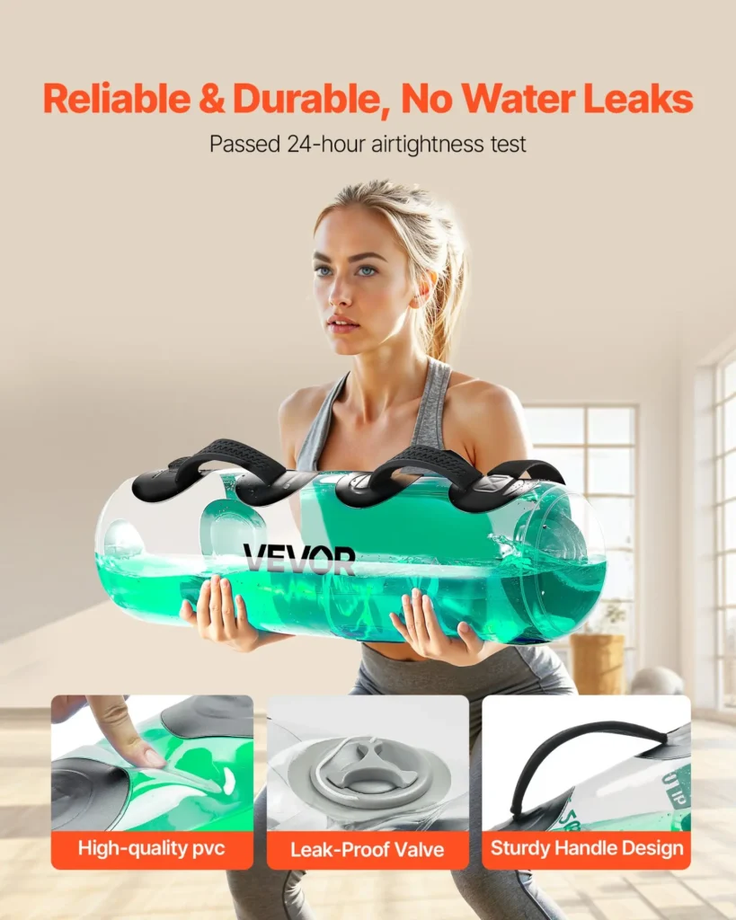 VEVOR Water Weights Aqua Bag, Large Aqua Bags for Workout, 50 lbs Adjustable Portable Stability Fitness and Full