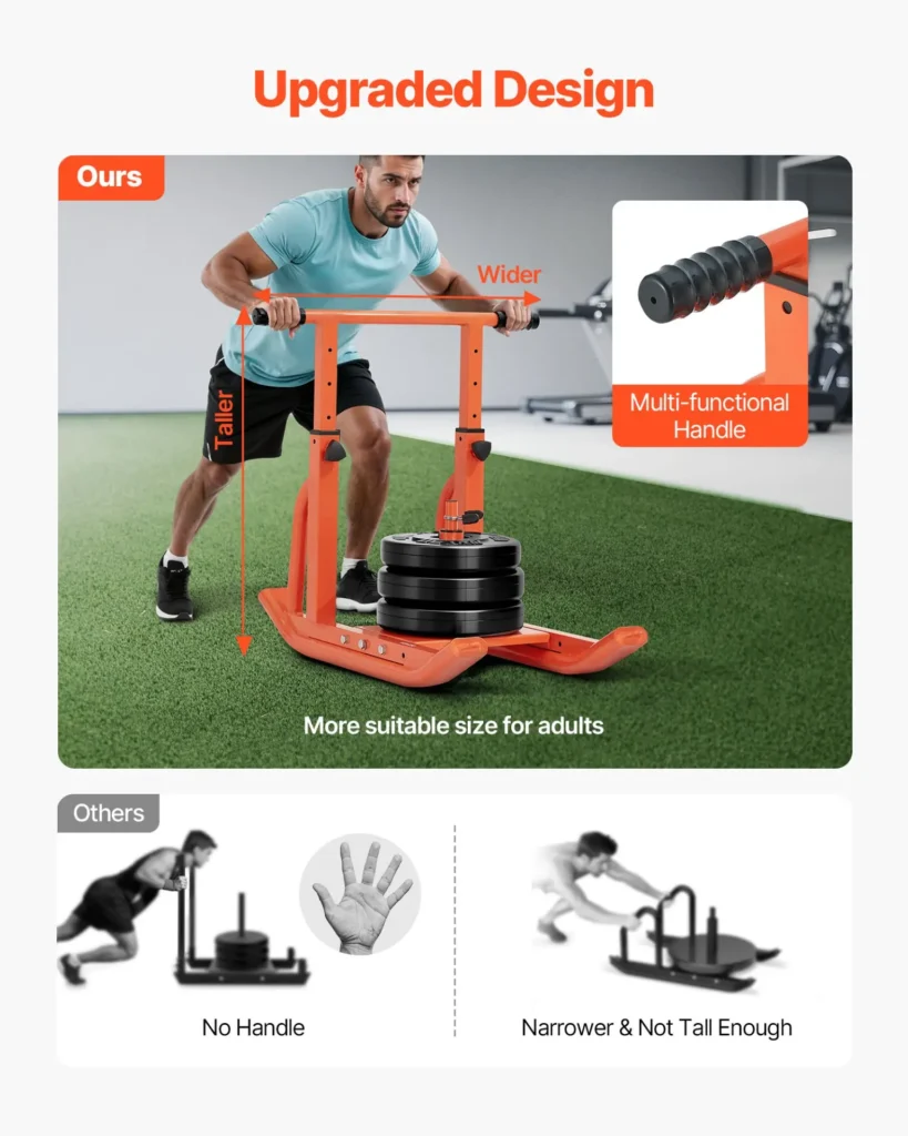 VEVOR Weight Sled, Steel Power Sled, Fitness Training Sleds for Athletic Exercise Speed Improvement, Workout