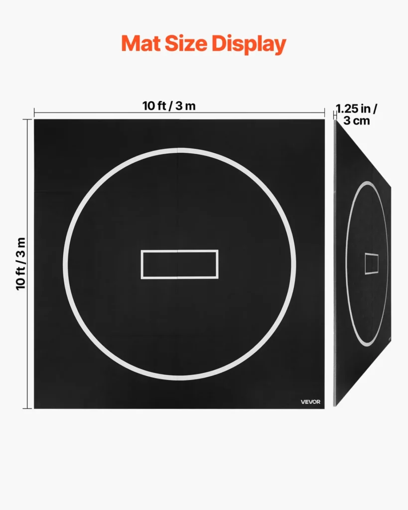 VEVOR 10x10 ft Wrestling Mat, Martial Arts Thick Mat for Home...