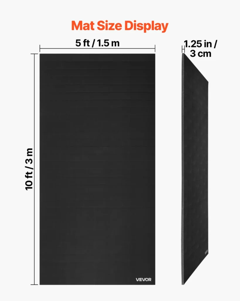 VEVOR 10x5 ft Wrestling Mat, Martial Arts Thick Mat for Home Gym Workouts Exercise, Waterproof PVC Roll-Up