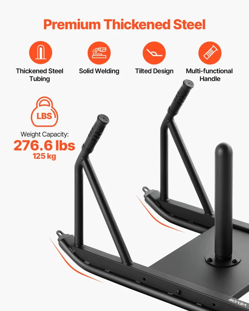 VEVOR Weight Sled, Steel Power Sled, Fitness Strength Training Sleds for Athletic Exercise Speed Improvement